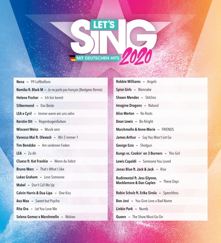 Let’s Sing 2020, Track list and all new party mode